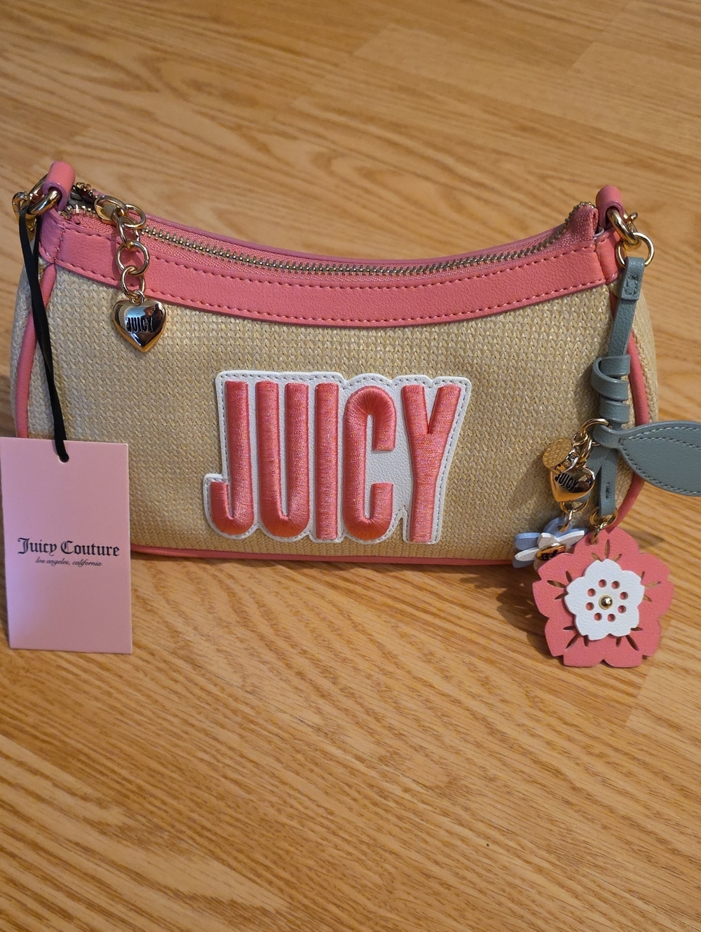 Juicy Couture Breezy Babe Pink Trim Shoulder Bag